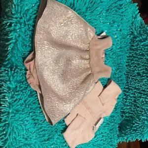 Baby Girl Gold Glitter  Party Dress and Sweater